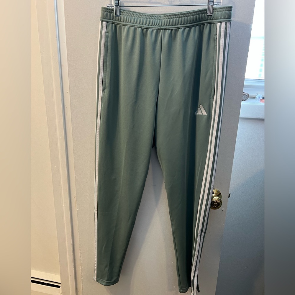 adidas Green Joggers with White Stripes